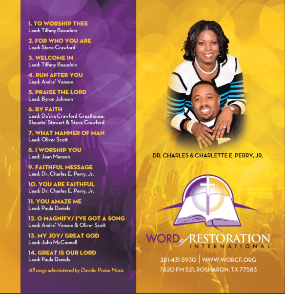 Word of Restoration International and The Tribe of Judah Choir Presents: By Faith