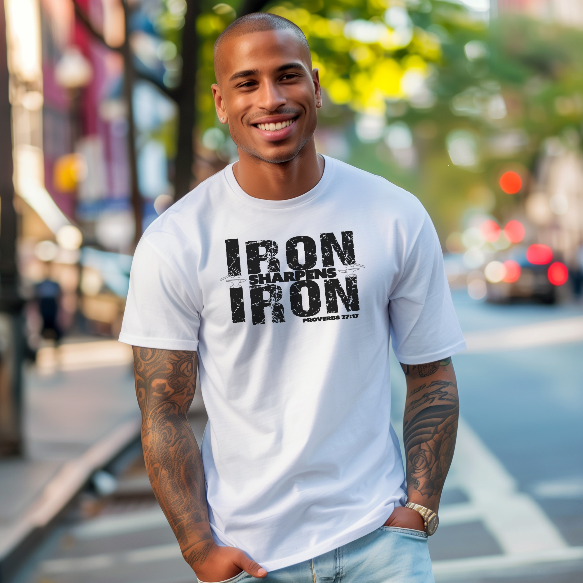 Iron Sharpens Iron Bible Verse Christian T-Shirt