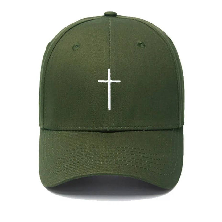 Cross Embroidered Christian Baseball Cap, Adjustable Hat