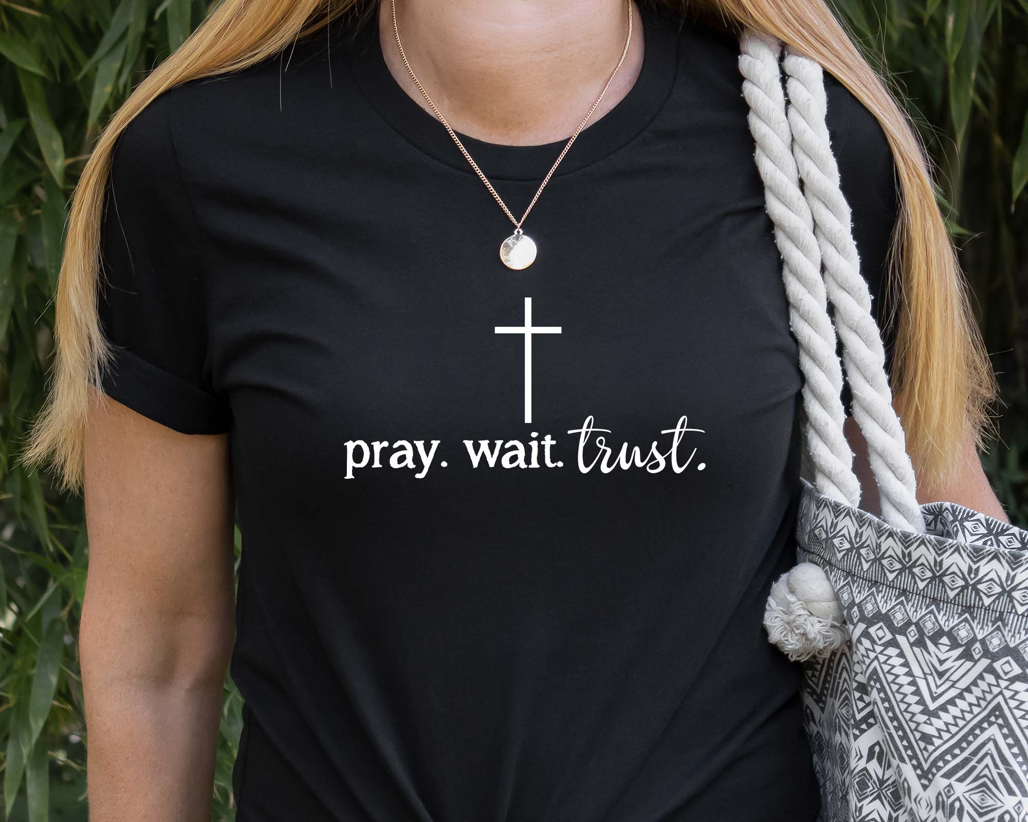Pray Wait Trust - Christian Tee