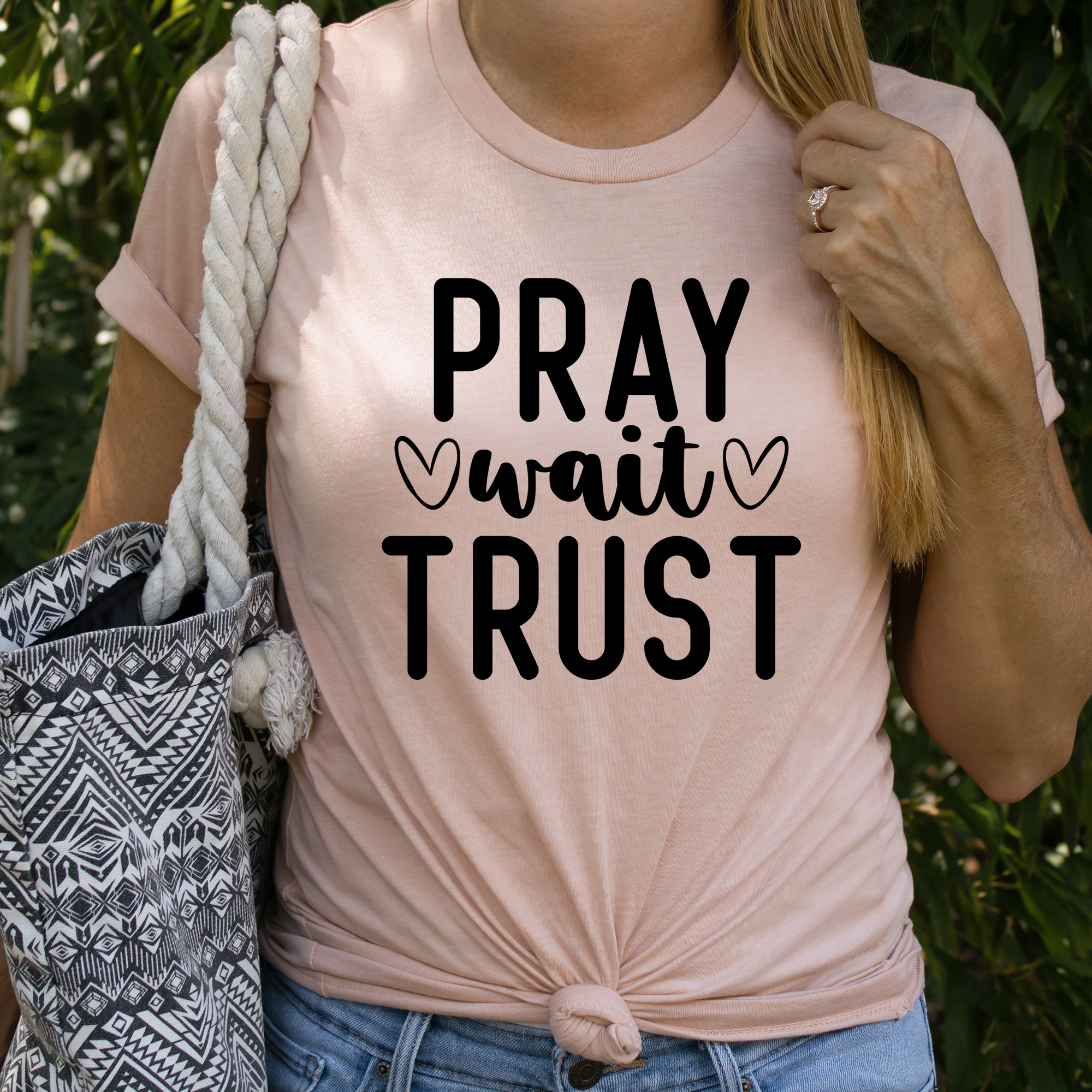 Pray Wait Trust - Christian Tee