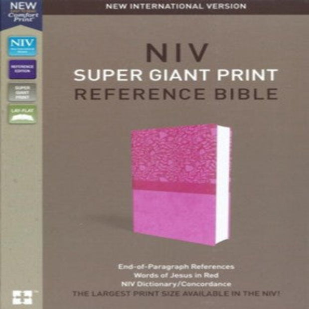 NIV, Super Giant Print Reference Bible, Imitation Leather, Pink